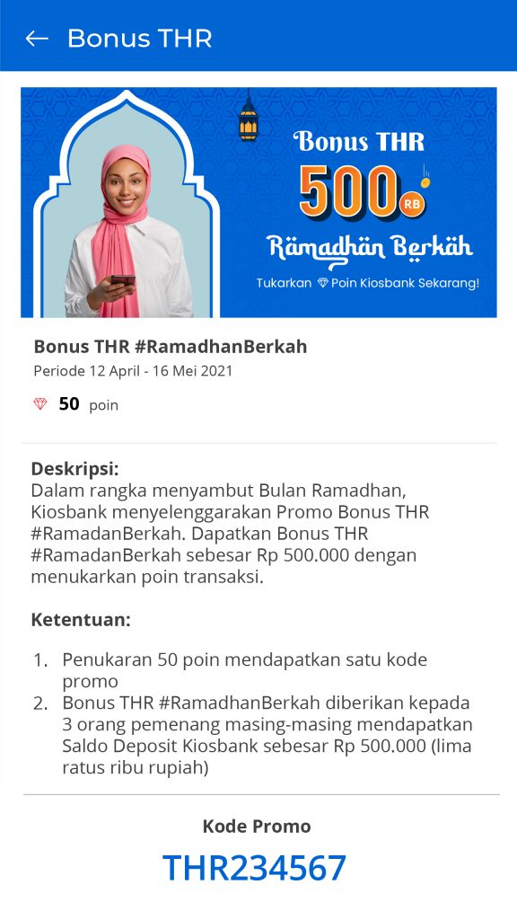 Bonus THR Rp 500.000 Ramadhan Berkah – Promo Poin Kiosbank
