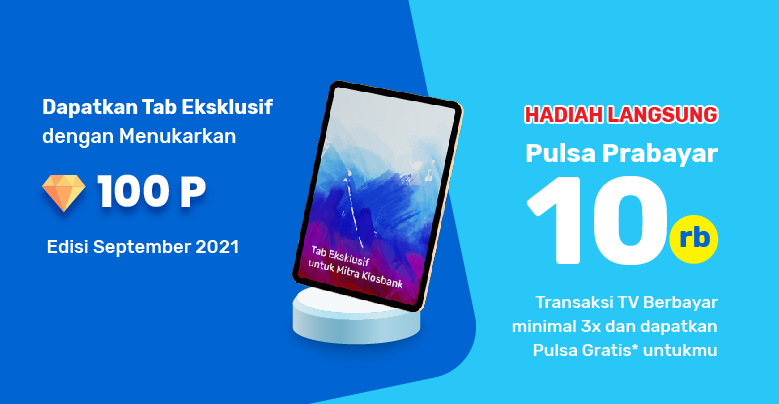 Promo Poin Kiosbank Edisi September Dapatkan Tab dan Hadiah Langsung Pulsa