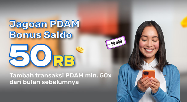 Promo Cuan Februari Mitra Kiosbank hadiah saldo Rp 50.000 juragan pdam