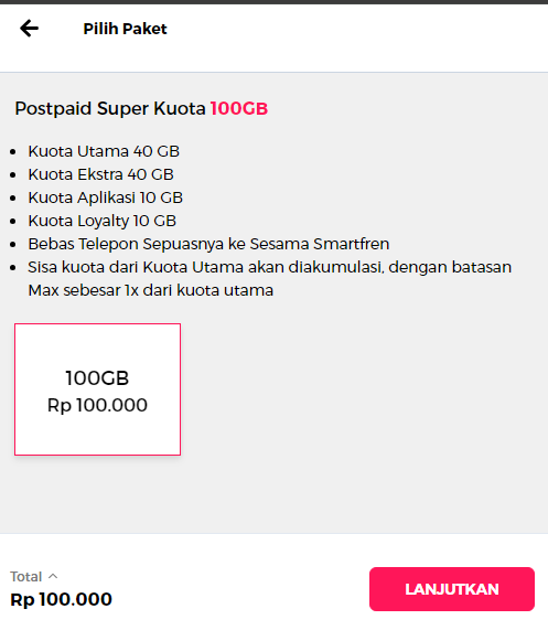 Beli eSIM Smartfren Gratis Nomor Cantik Kuota 100 GB