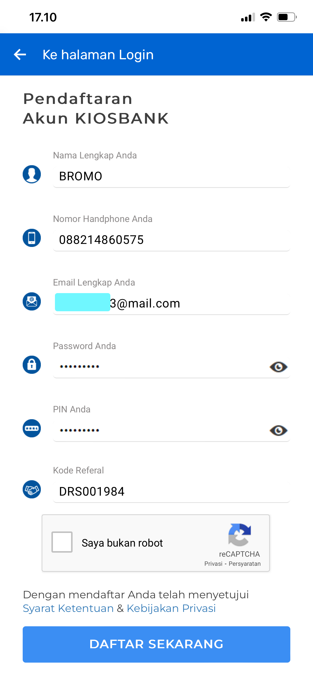 cara daftar Kiosbank ios iphone Jadi Mitra Kiosbank PPOB Online
