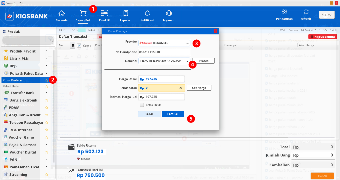 Pulsa dan Paket Data Murah Kuota Internet All Operator di Kiosbank