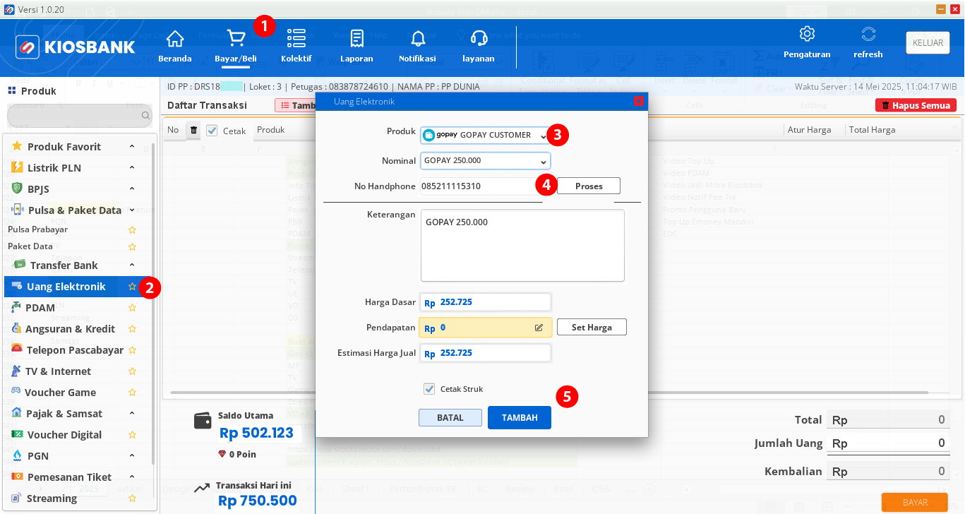 Top Up Uang Elektronik Murah ewallet di Kiosbank