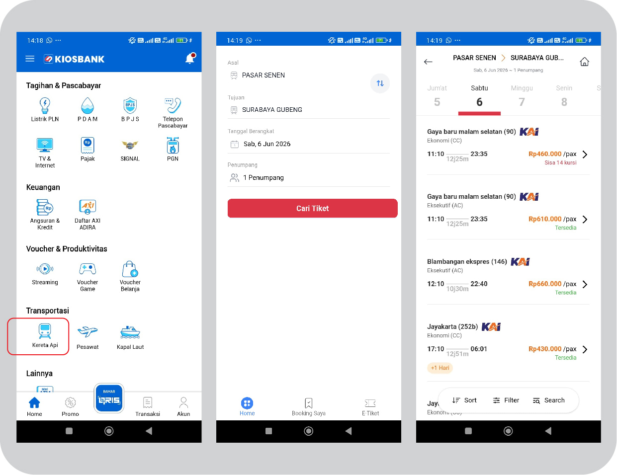 cara pesan tiket kereta api kai di aplikasi kiosbank