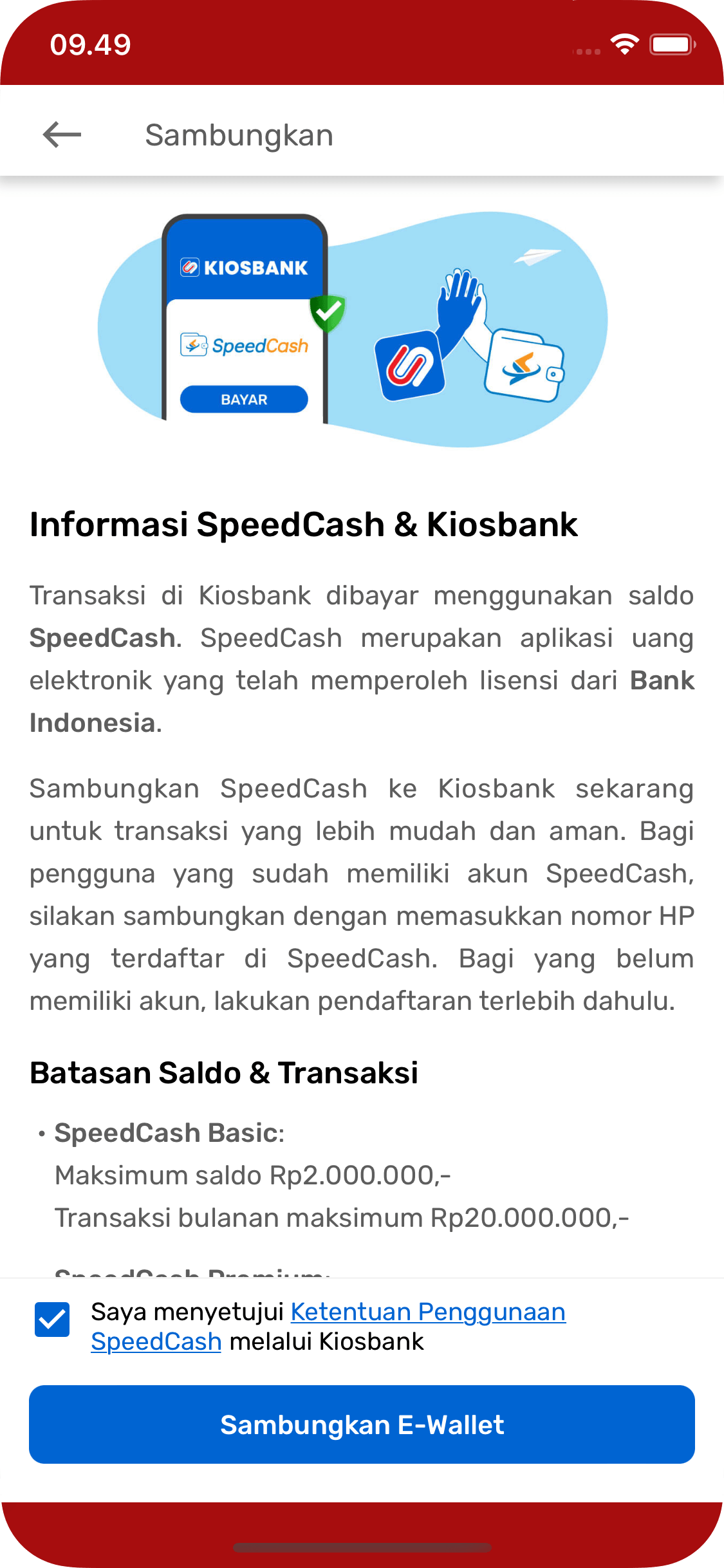cara top up saldo speedcash di aplikasi kiosbank ios iphone